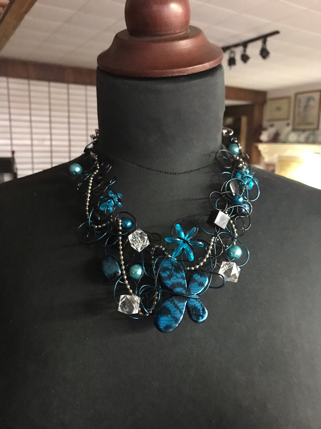 COLLIER TORSADES TURQUOISE