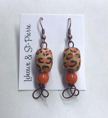 BOUCLES D’OREILLES ORANGE BOISÉ 