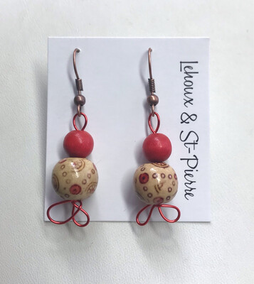 BOUCLES D’OREILLES ROUGE BOISÉ 