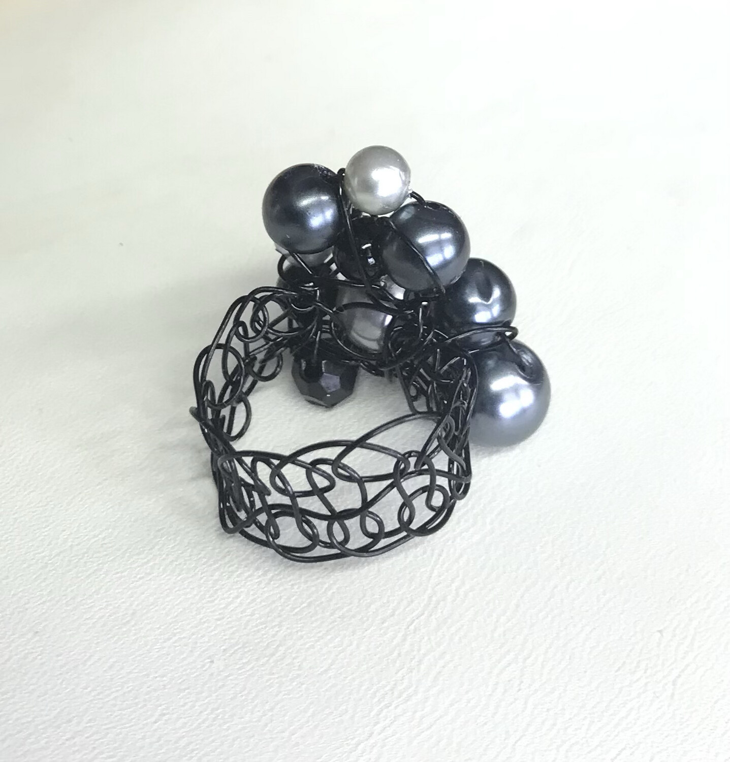 BAGUE PERLES ARGENTÉES 