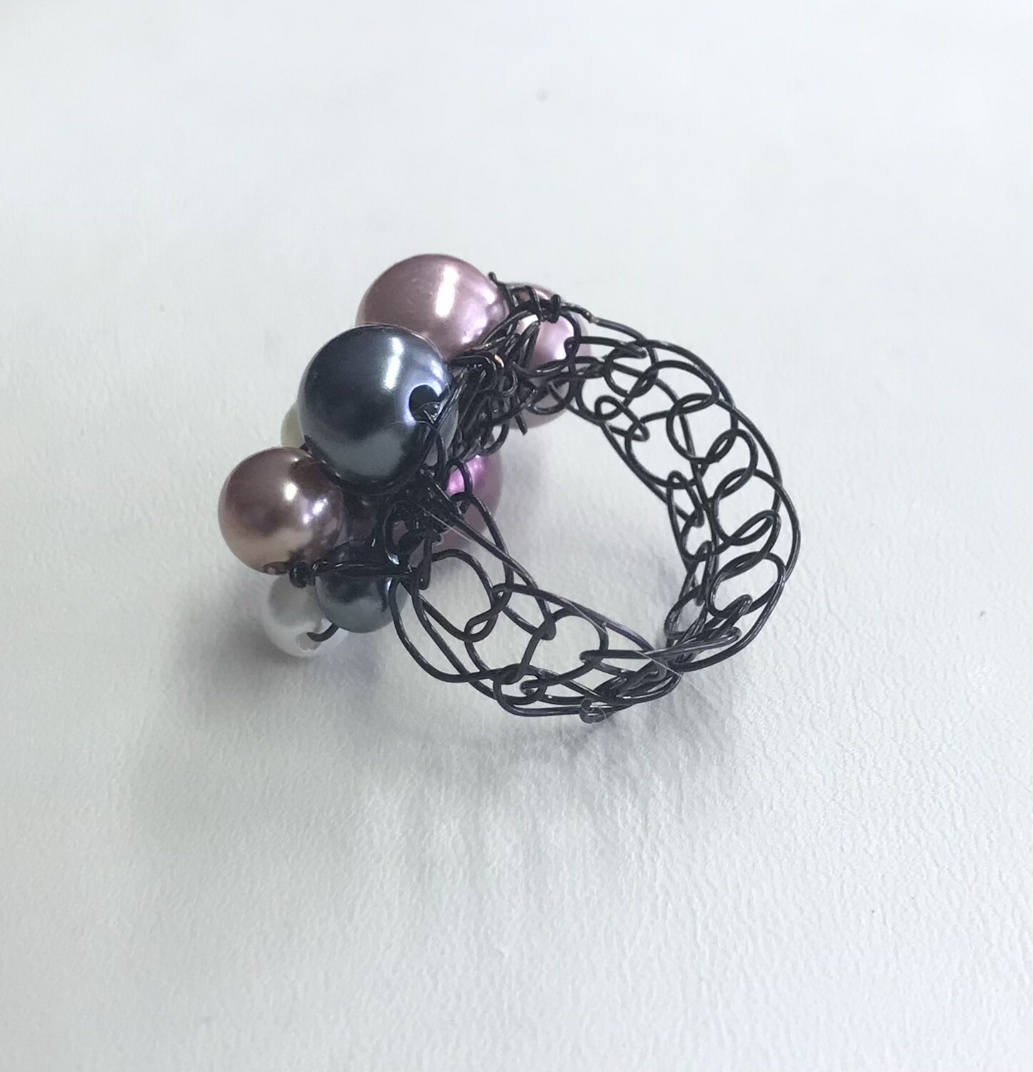 BAGUE ROSE PERLE