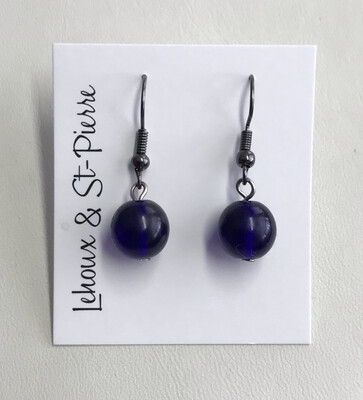 BOUCLES D’OREILLES BOULES MARINE