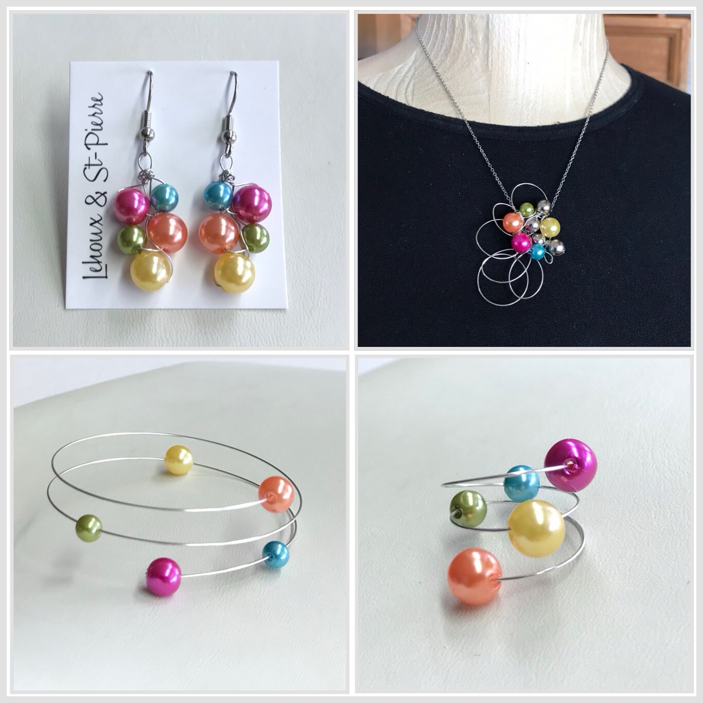 ENSEMBLE 4 BIJOUX PAPILLON MULTICOLORE 