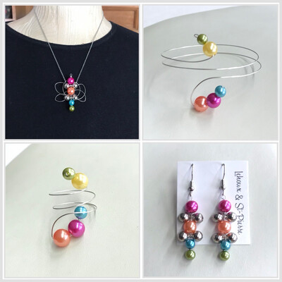 ENSEMBLE 4 BIJOUX LIBELLULE MULTICOLORE 