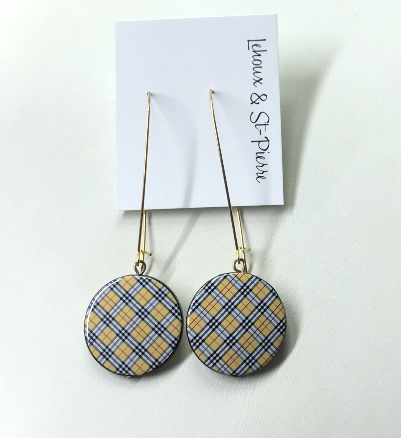 BOUCLES D’OREILLES PASTILLES À CARREAUX 