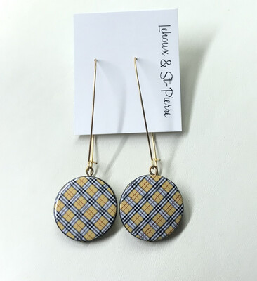BOUCLES D’OREILLES PASTILLES À CARREAUX 