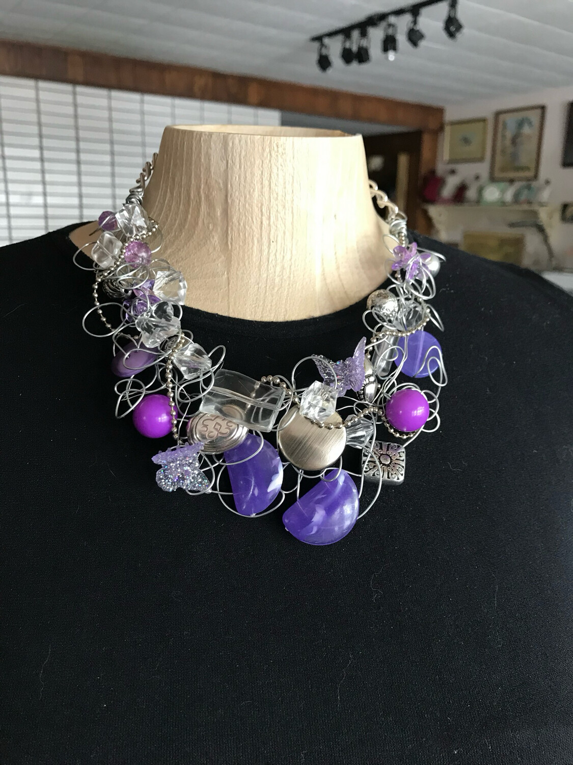 COLLIER TORSADES LAVANDE
