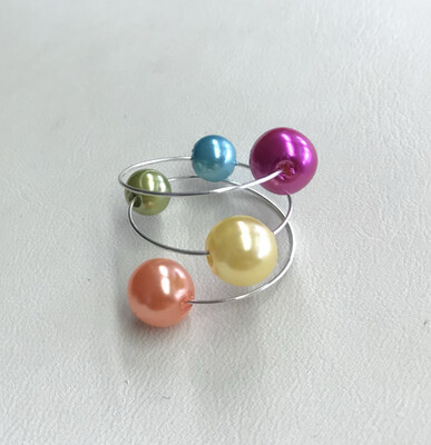 BAGUE PAPILLON MULTICOLORE 