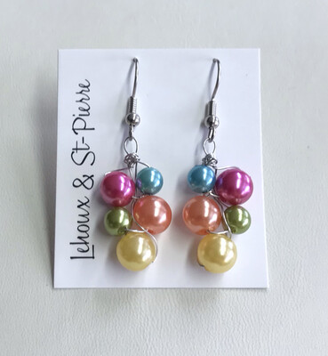 BOUCLES D’OREILLES PAPILLON MULTICOLORE 