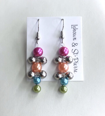 BOUCLES D’OREILLES LIBELLULE MULTICOLORE 