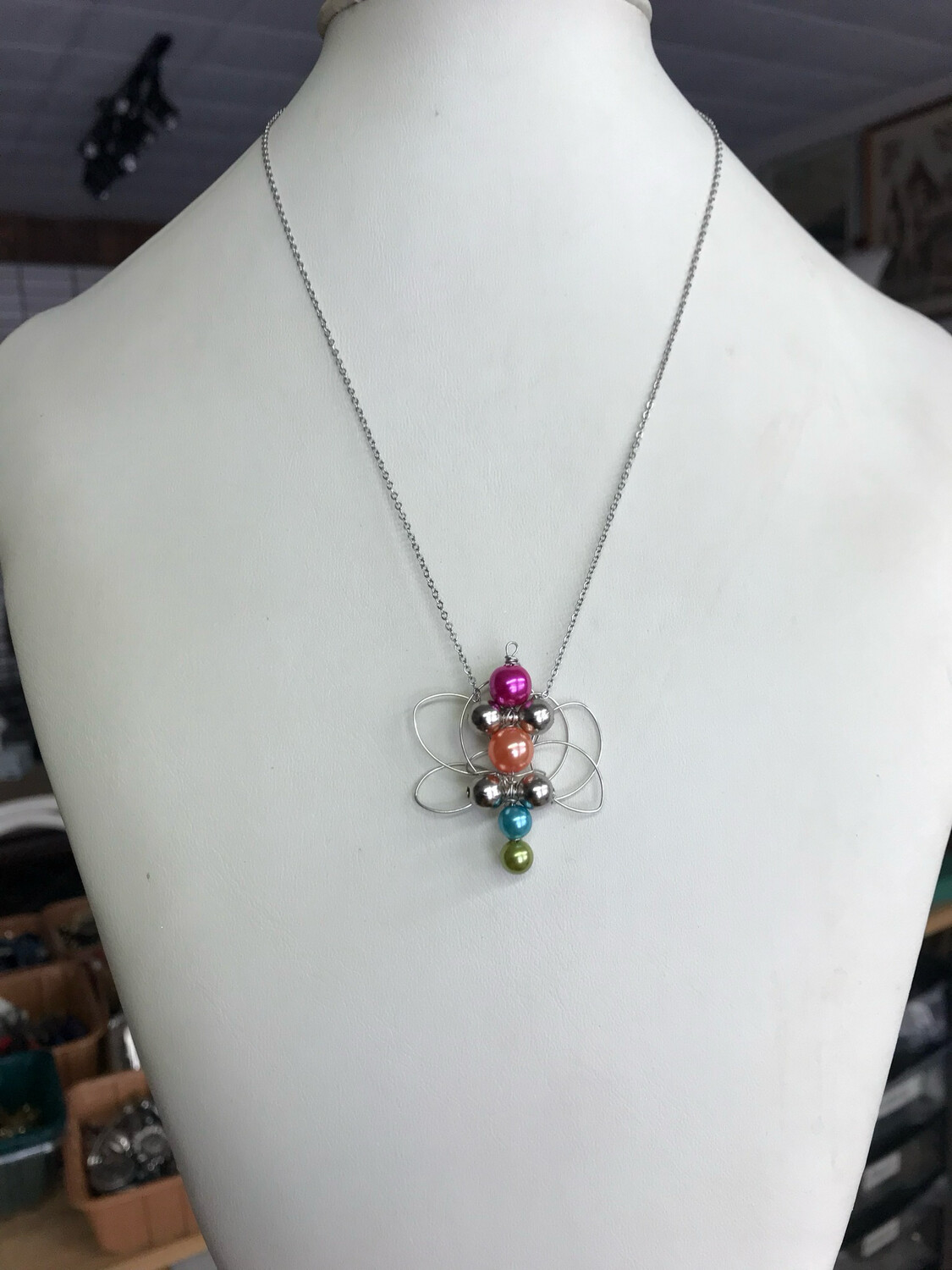 COLLIER LIBELLULE MULTICOLORE