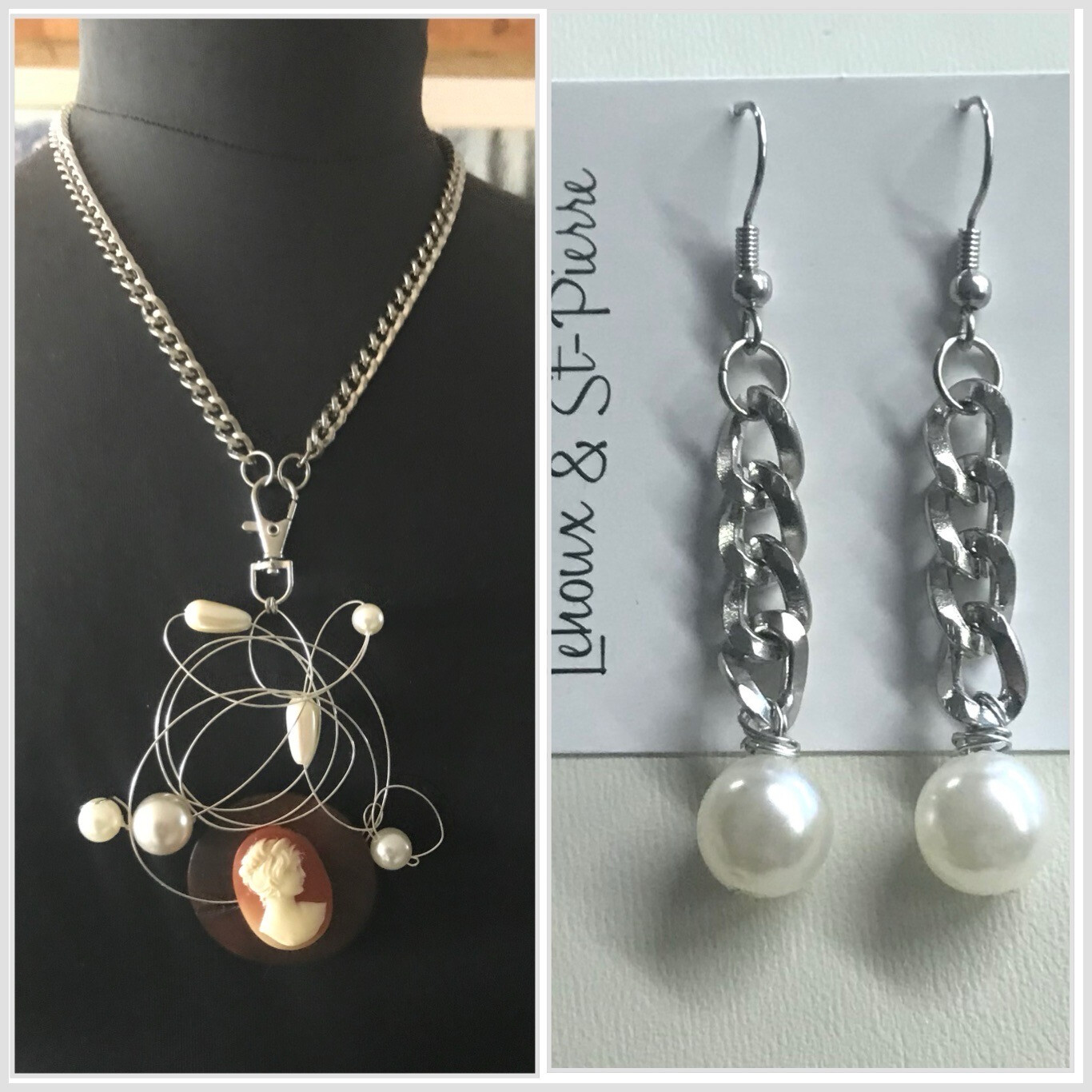 ENSEMBLE 2 BIJOUX CAMÉE MODERNITÉ 