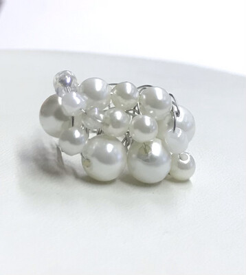 BAGUE BLANC PERLES