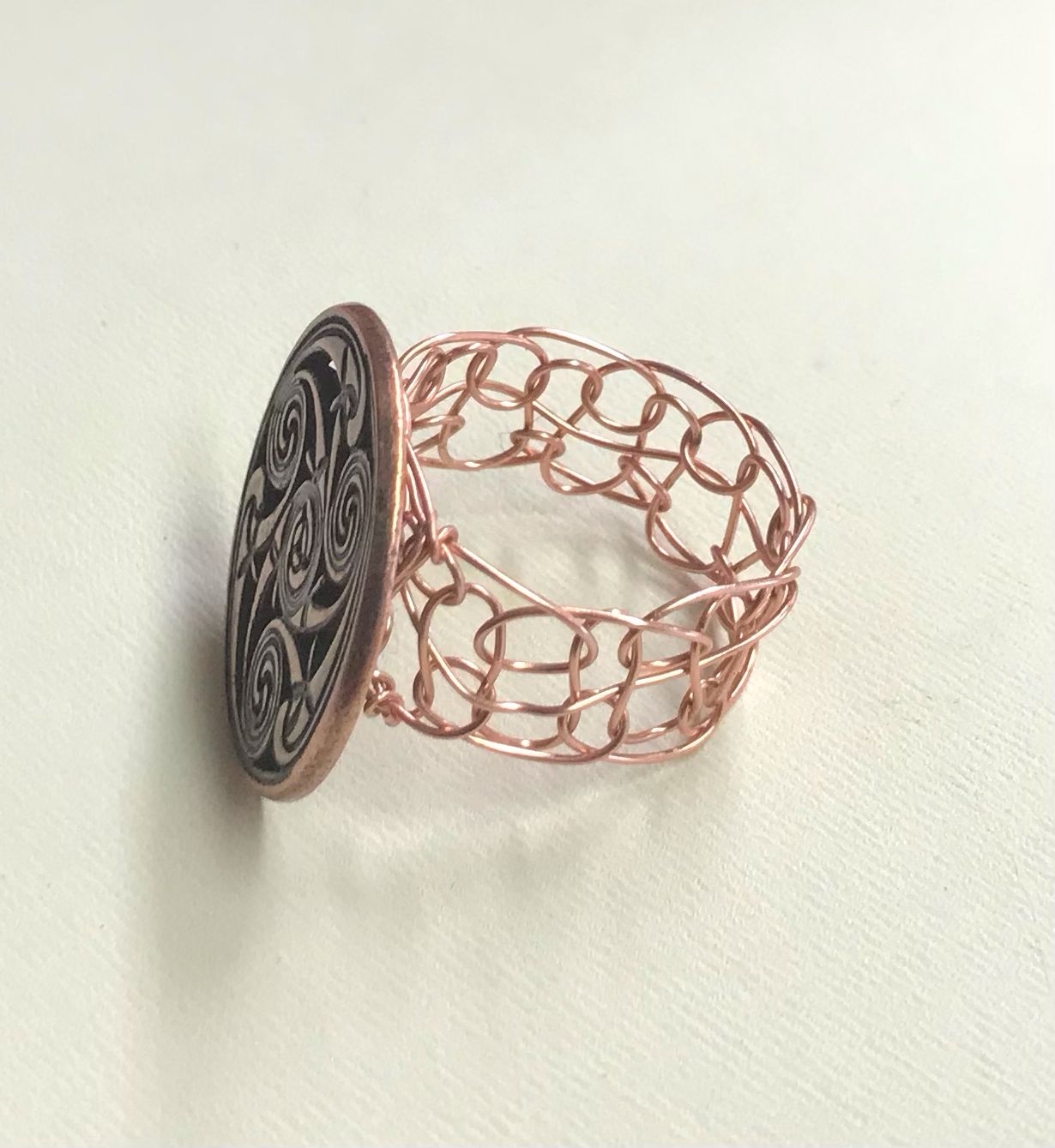 BAGUE GRAVURE CUIVRÉ