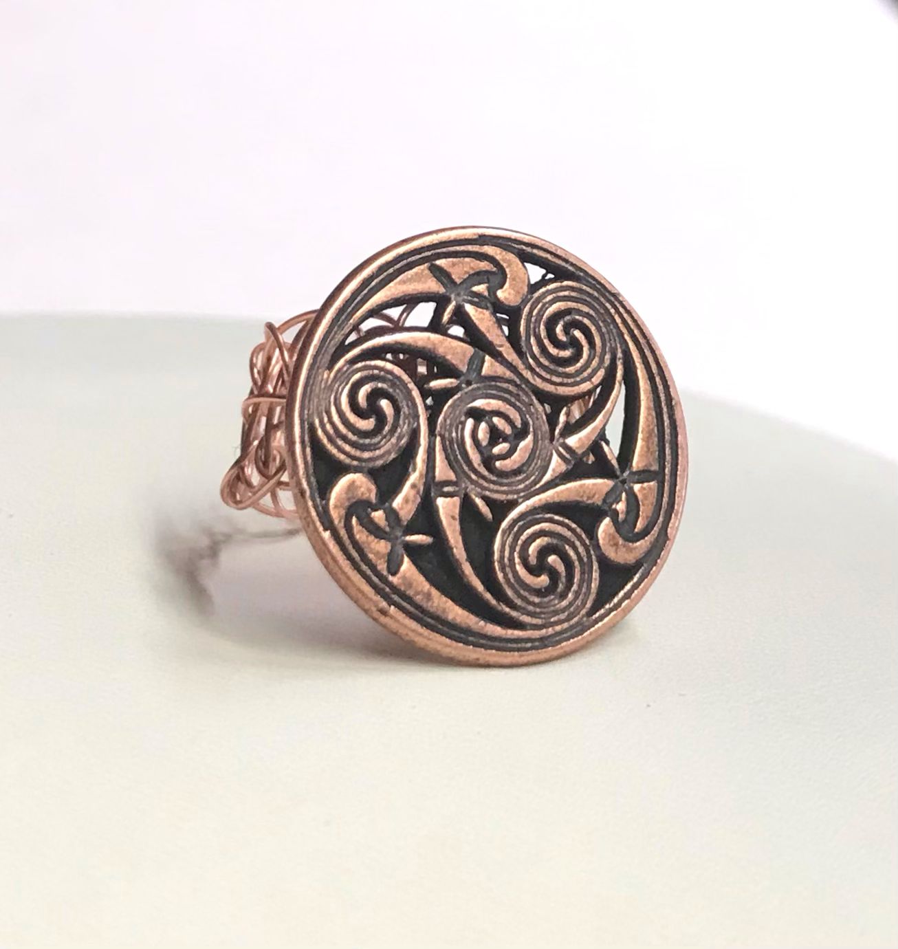 BAGUE GRAVURE CUIVRÉ 