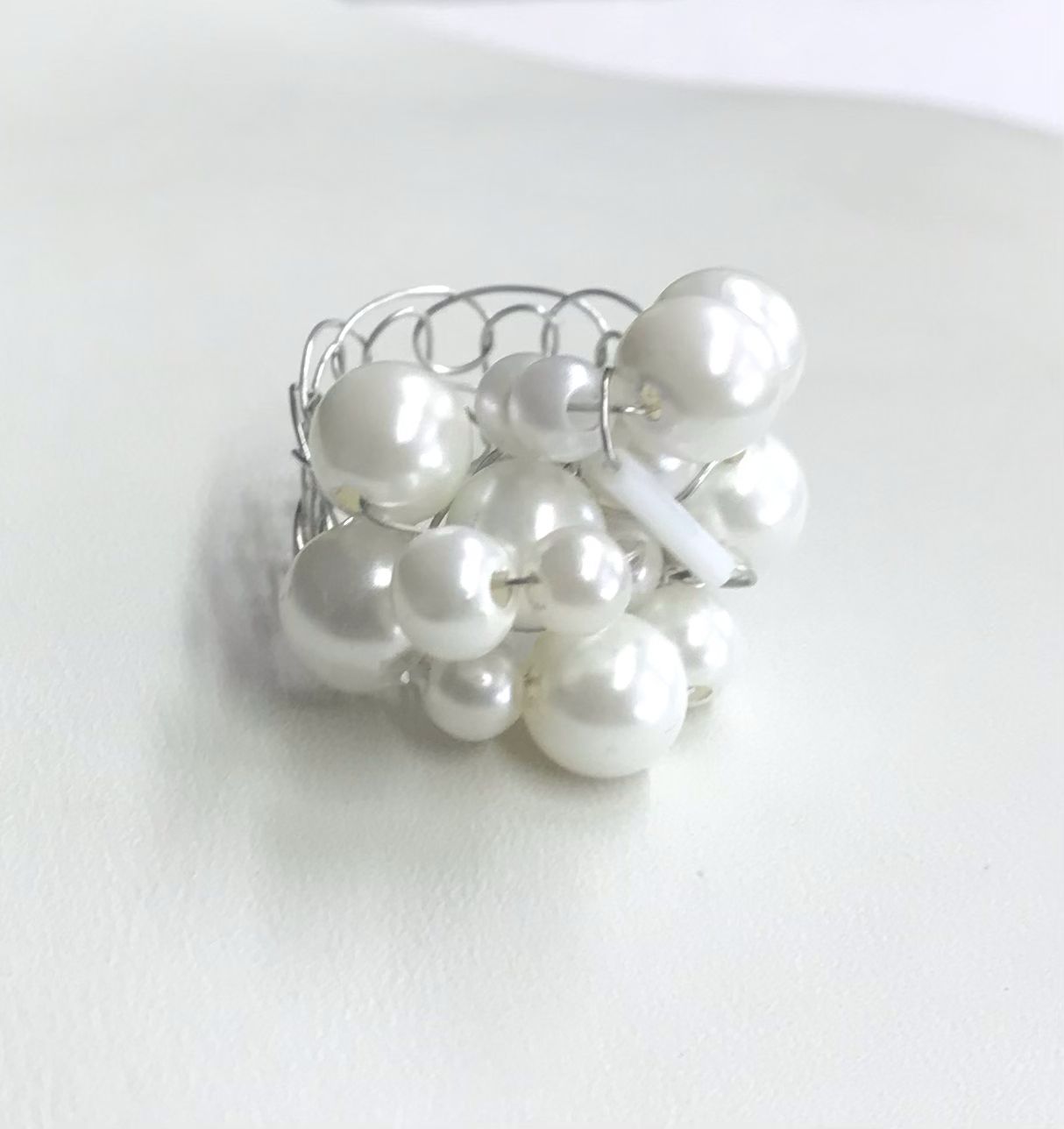 BAGUE BULLE DE PERLES 