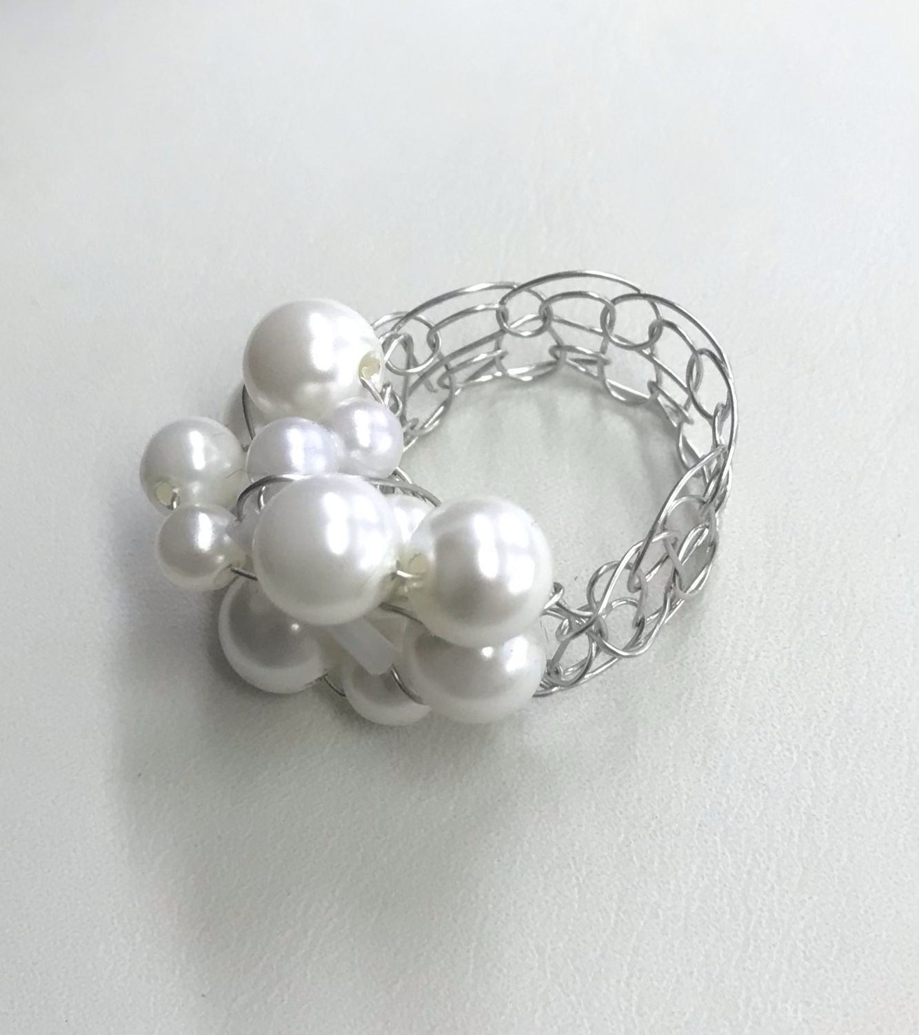BAGUE BULLE DE PERLES 