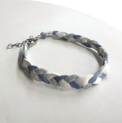 BRACELET TRESSÉ BLEU CIEL
