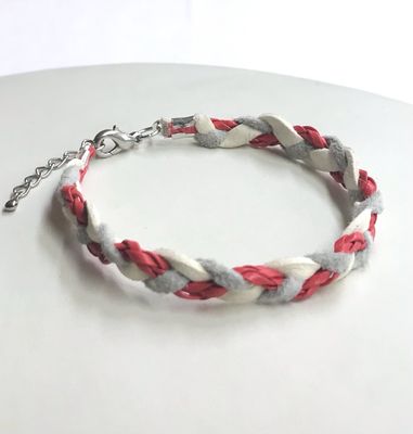 BRACELET TRESSÉ ROUGE VIF