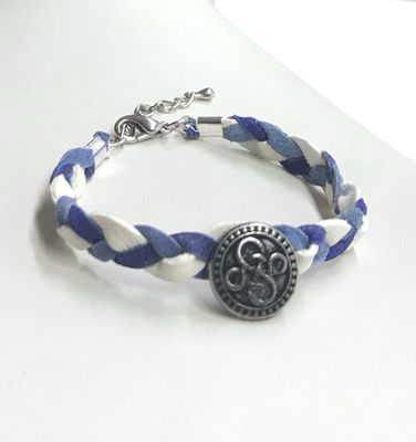 BRACELET TRESSÉ MÉTALLIQUE BLEU 