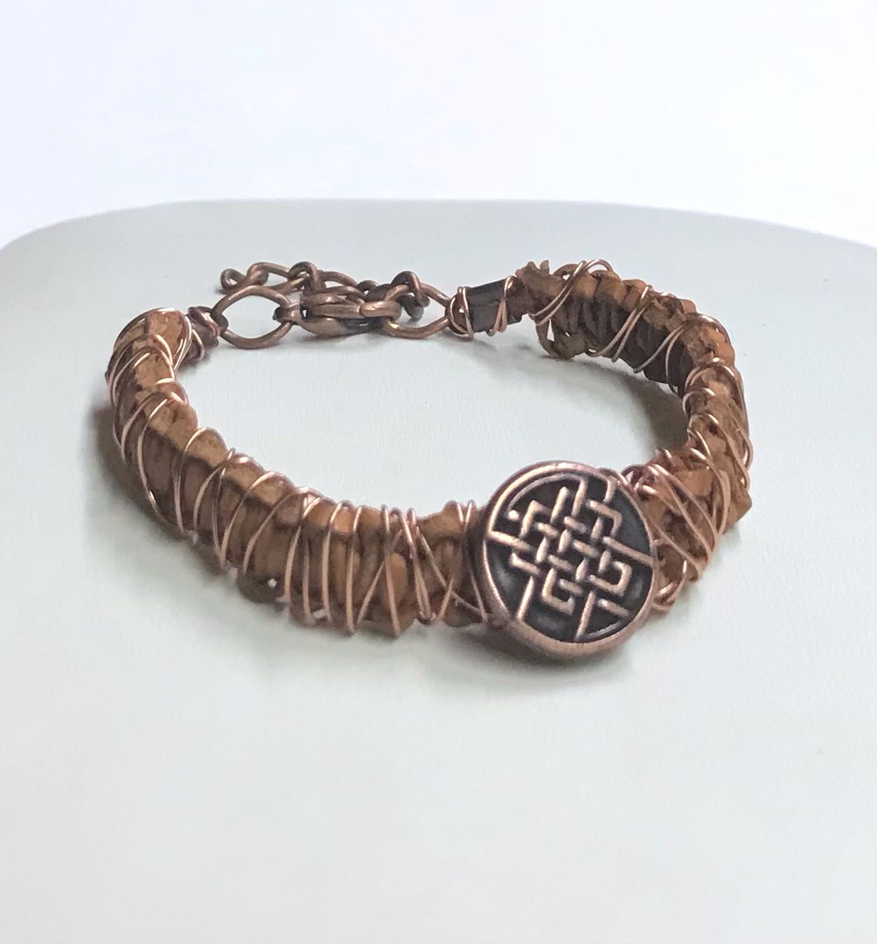BRACELET TRESSÉ TAN MÉTALLIQUE 