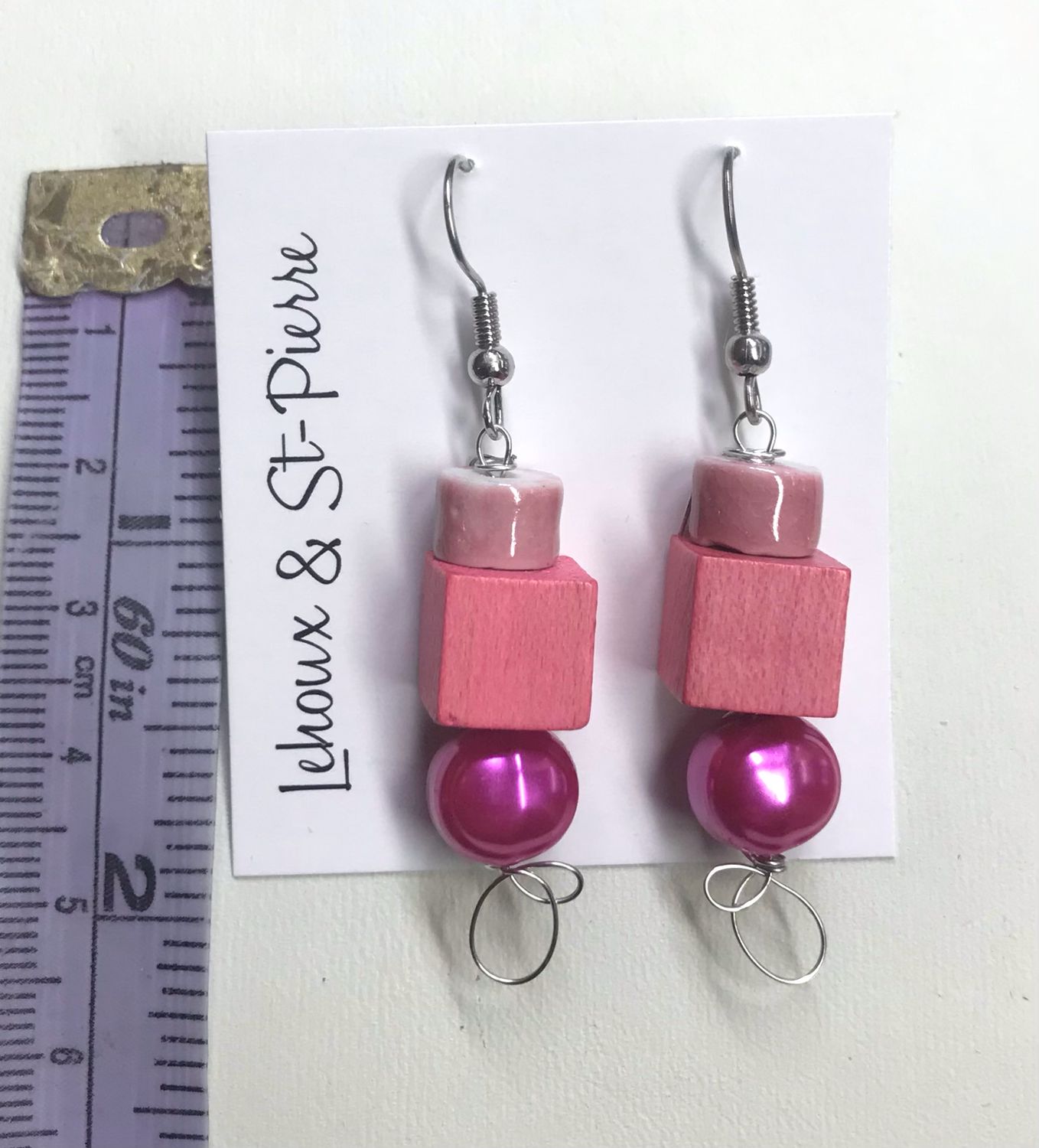 BOUCLES D’OREILLES TRIO ROSE