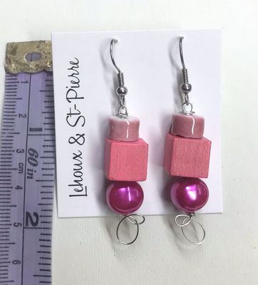 BOUCLES D’OREILLES TRIO ROSE