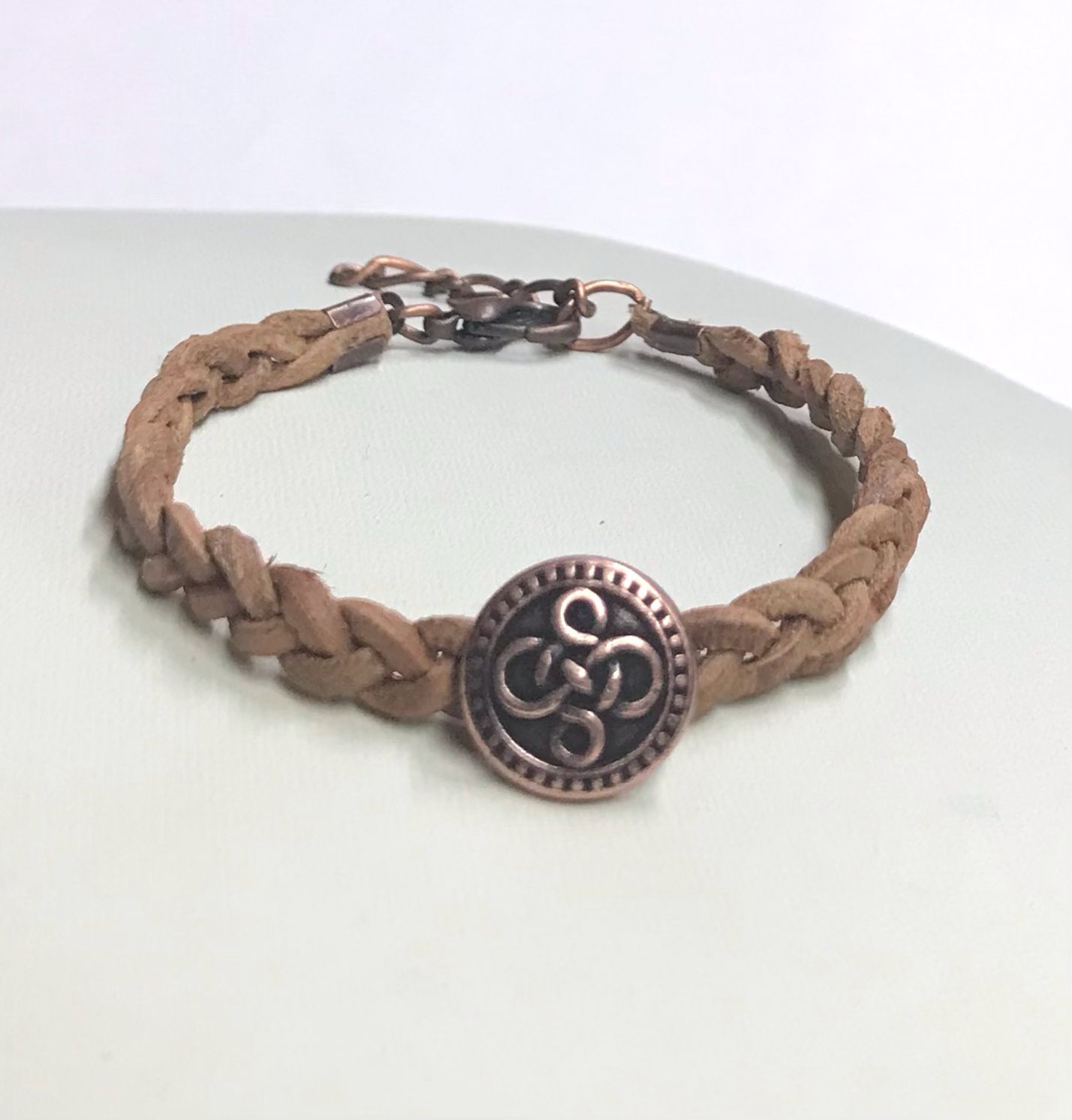 BRACELET TRESSÉ TAN MÉTALLIQUE 