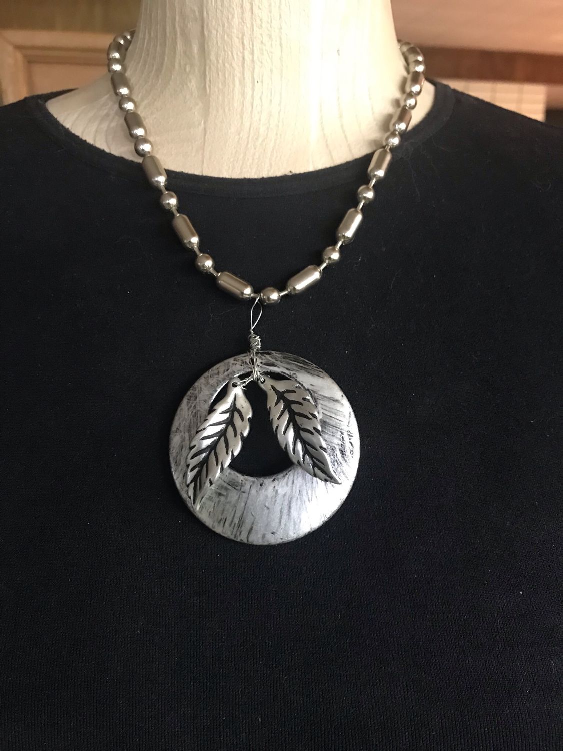 COLLIER CHAÎNE FEUILLES