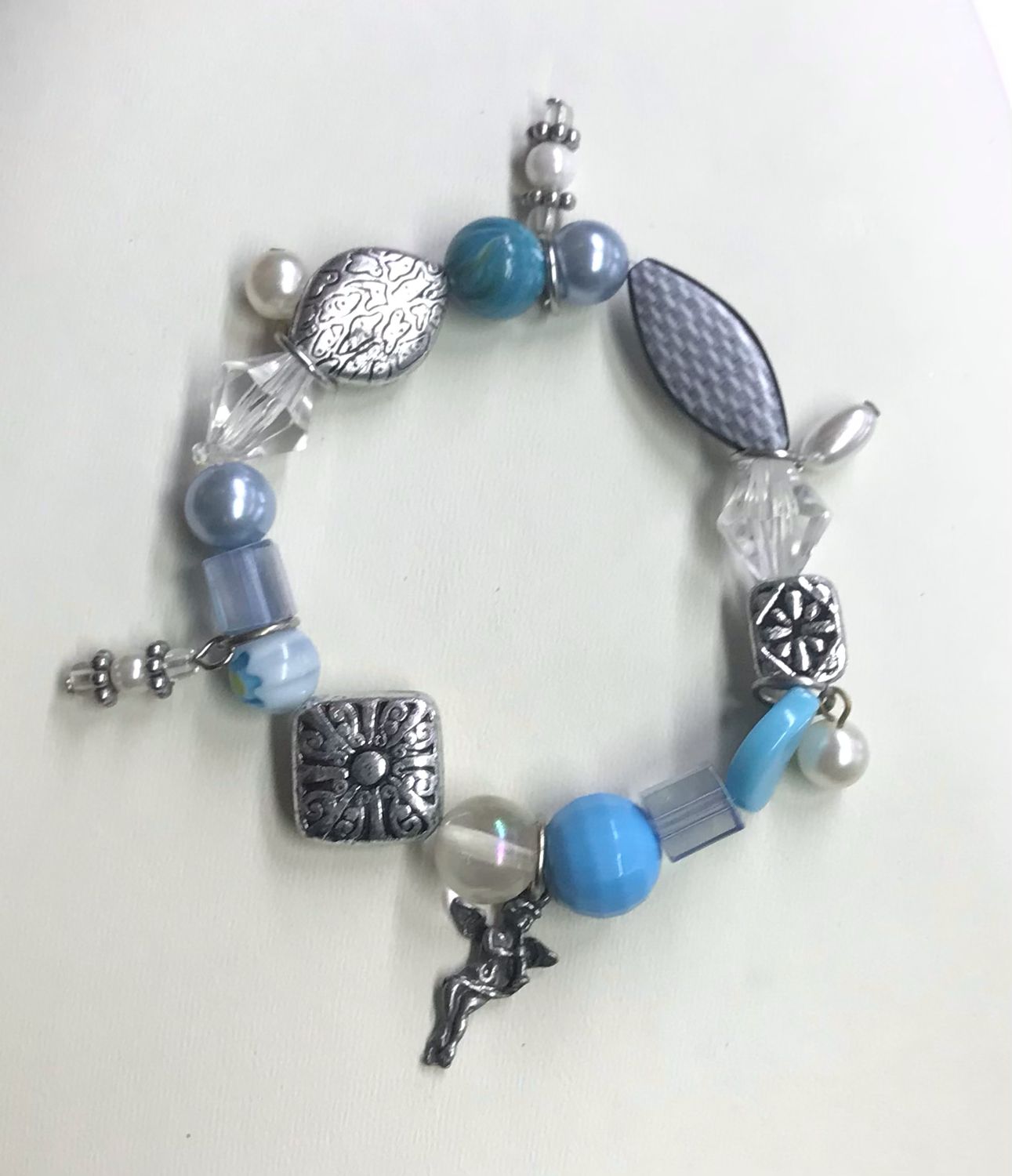 BRACELET CHARMS BLEU CIEL