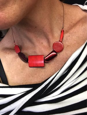 COLLIER HAÏKU MULTIPIÈCES ROUGE