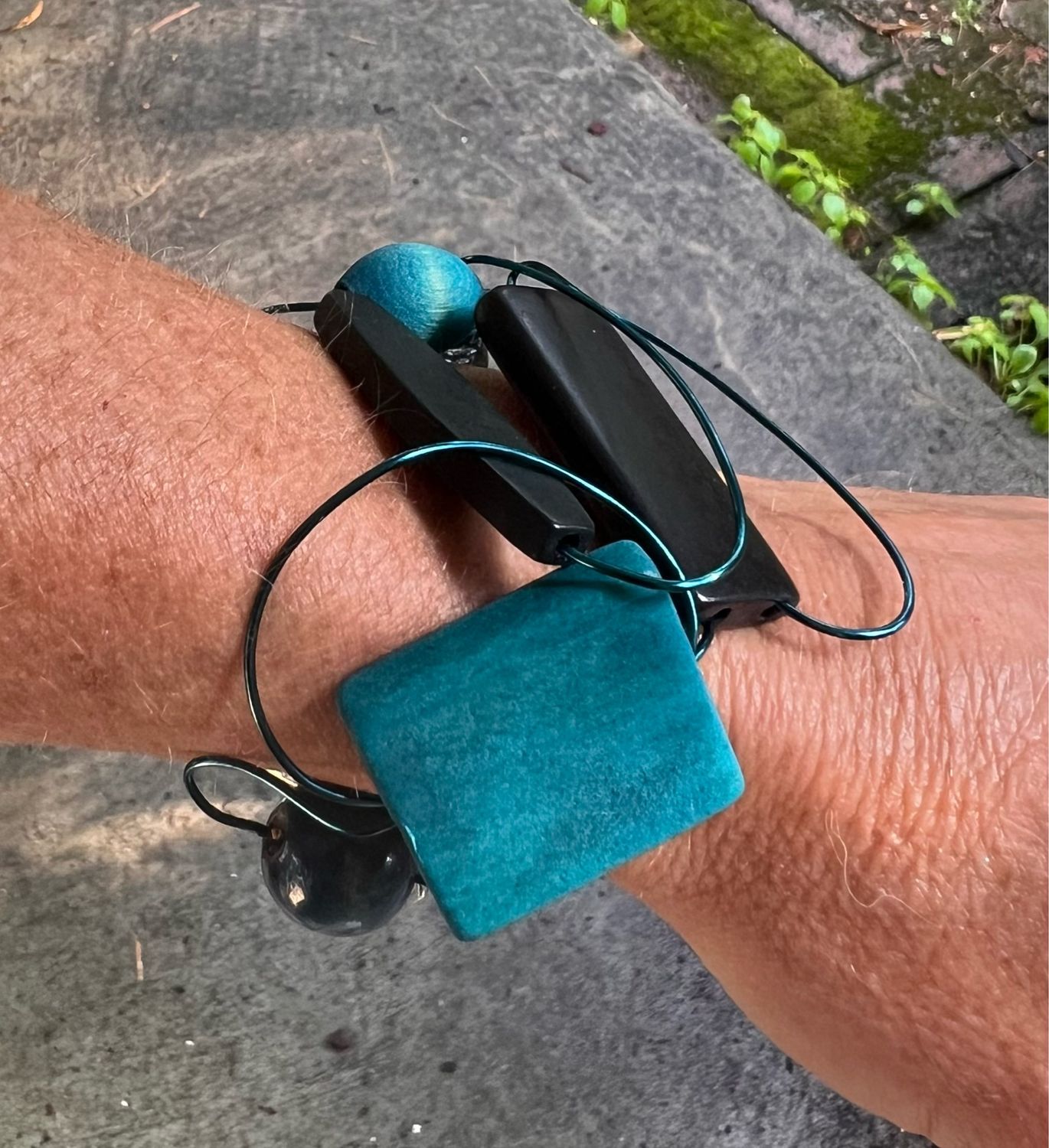 BRACELET BOIS D’ARCHITECTURE TURQUOISE 