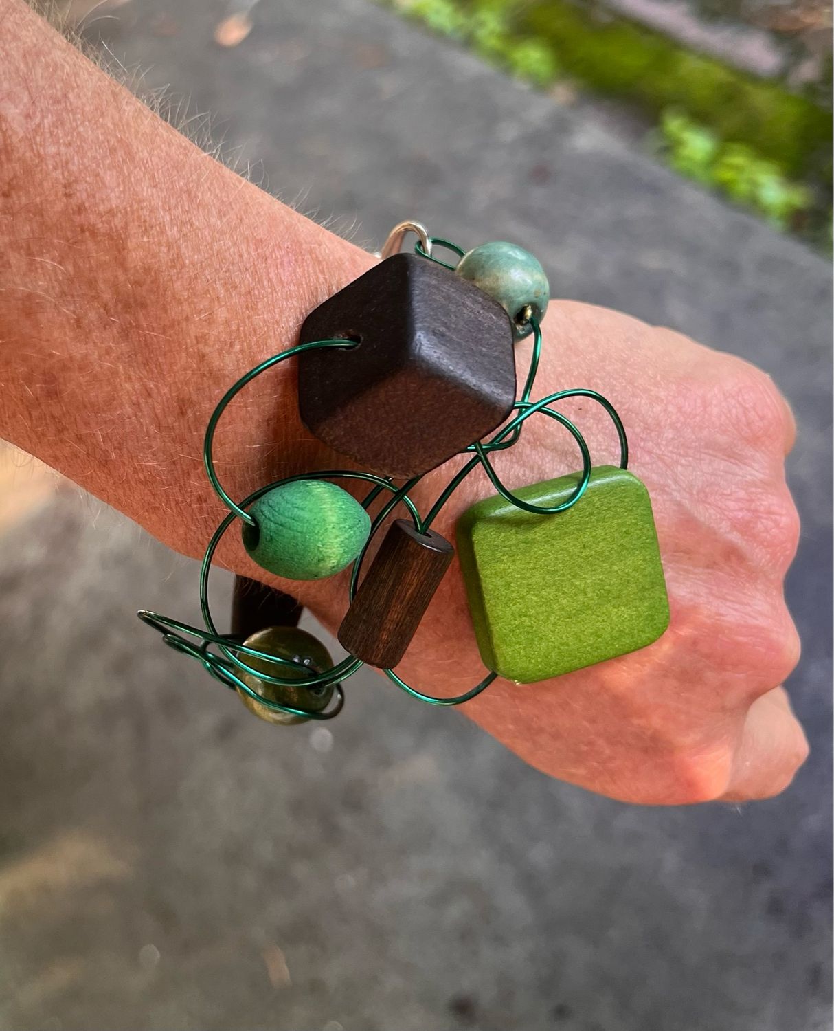 BRACELET BOIS D’ARCHITECTURE VERT