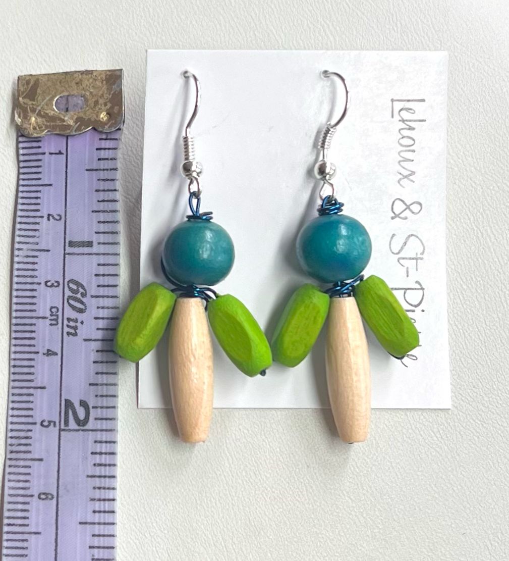 BOUCLES D’OREILLES FLEUR DES BOIS MIX AQUA