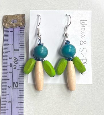 BOUCLES D’OREILLES FLEUR DES BOIS MIX AQUA