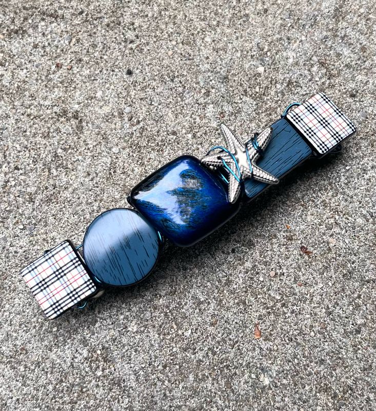 BARRETTE BLEU ÉTOILÉ 