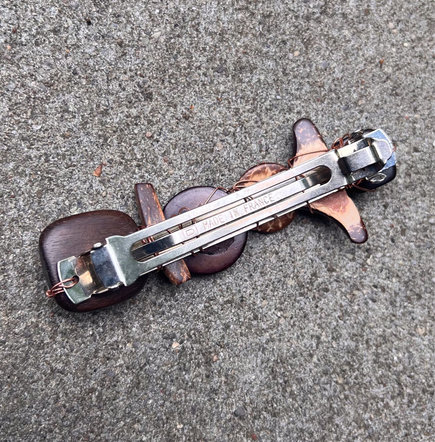 BARRETTE BOIS CHOCOLAT NOIR
