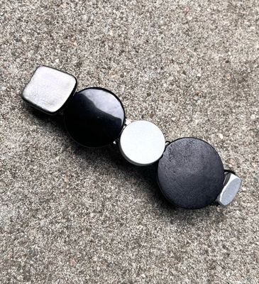 BARRETTE NOIR ARGENTÉ