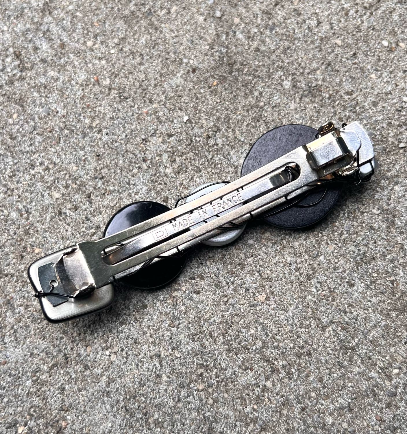 BARRETTE NOIR ARGENTÉ