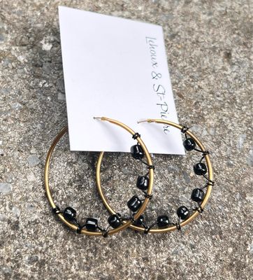 BOUCLES D’OREILLES ANNEAUX NOIRS