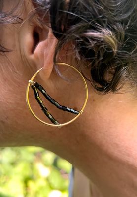 BOUCLES D’OREILLES ANNEAUX NUIT SCINTILLANTE 