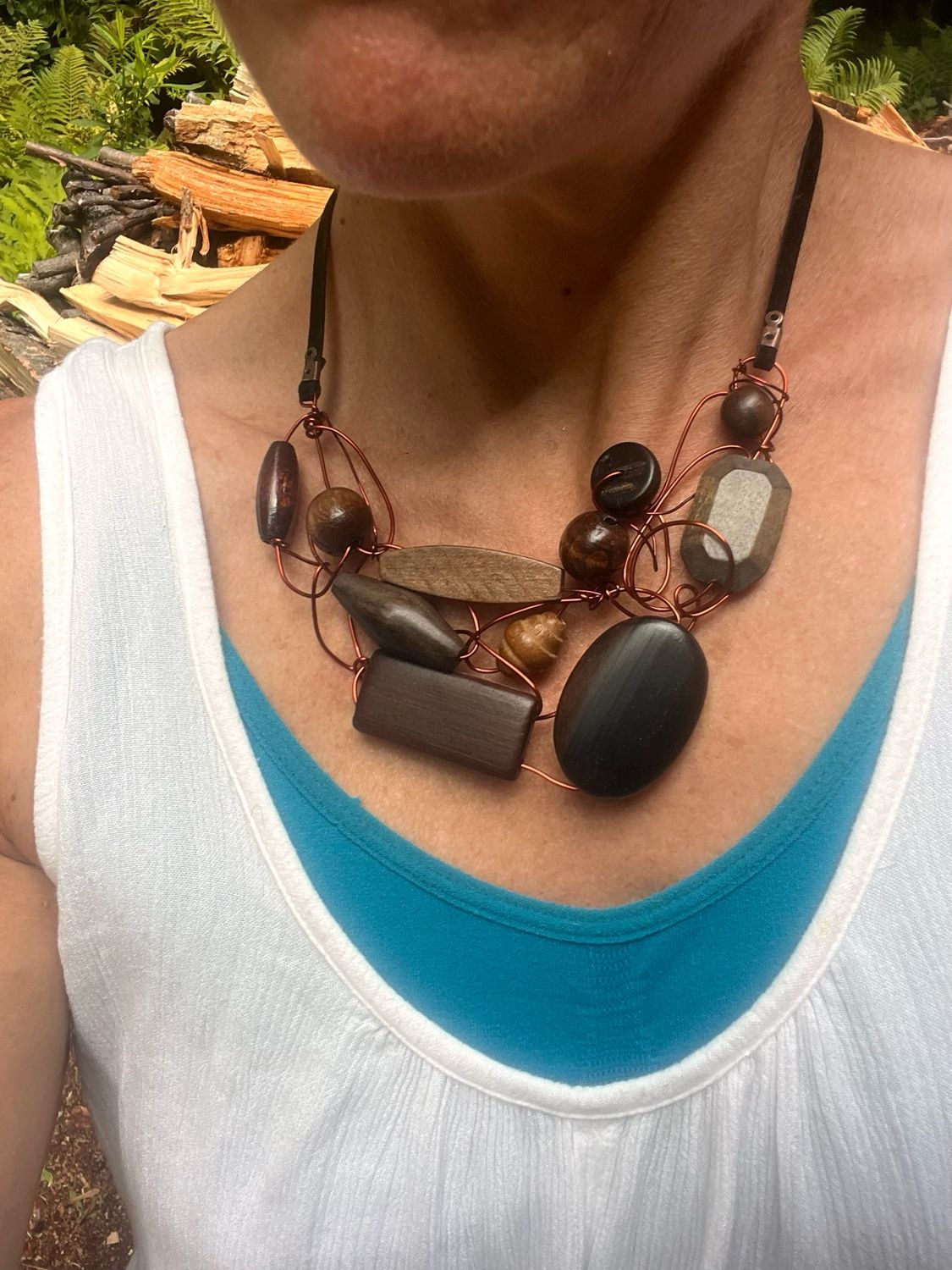 COLLIER BOIS D’ARCHITECTURE BRUN