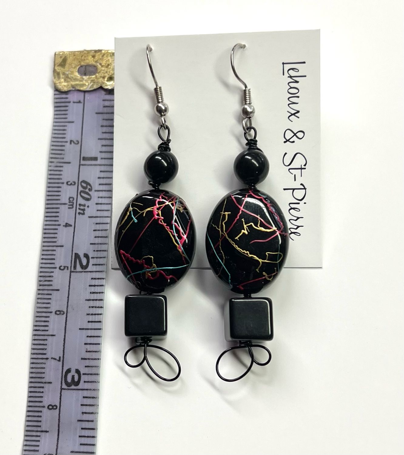 BOUCLES D’OREILLES TRIO NOIRES