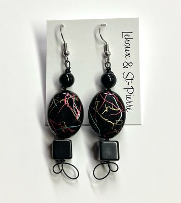 BOUCLES D’OREILLES TRIO NOIRES