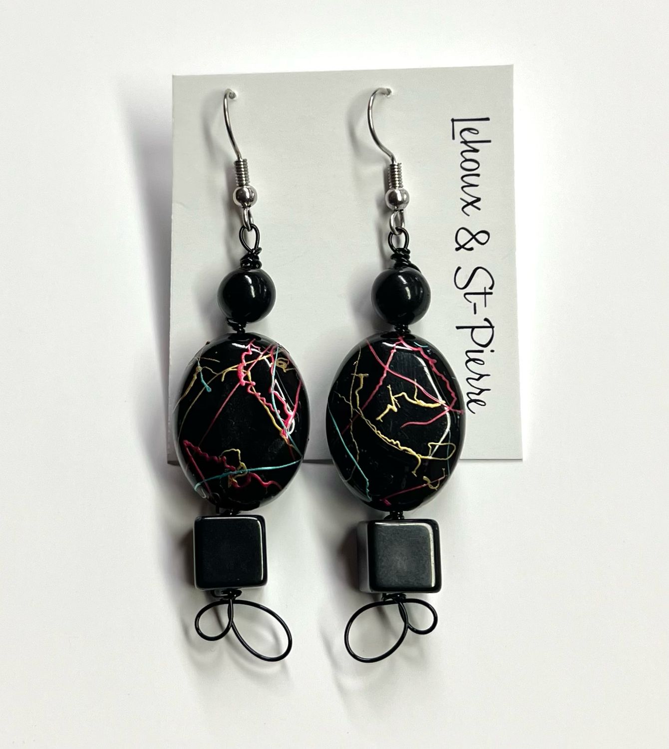 BOUCLES D’OREILLES TRIO NOIRES