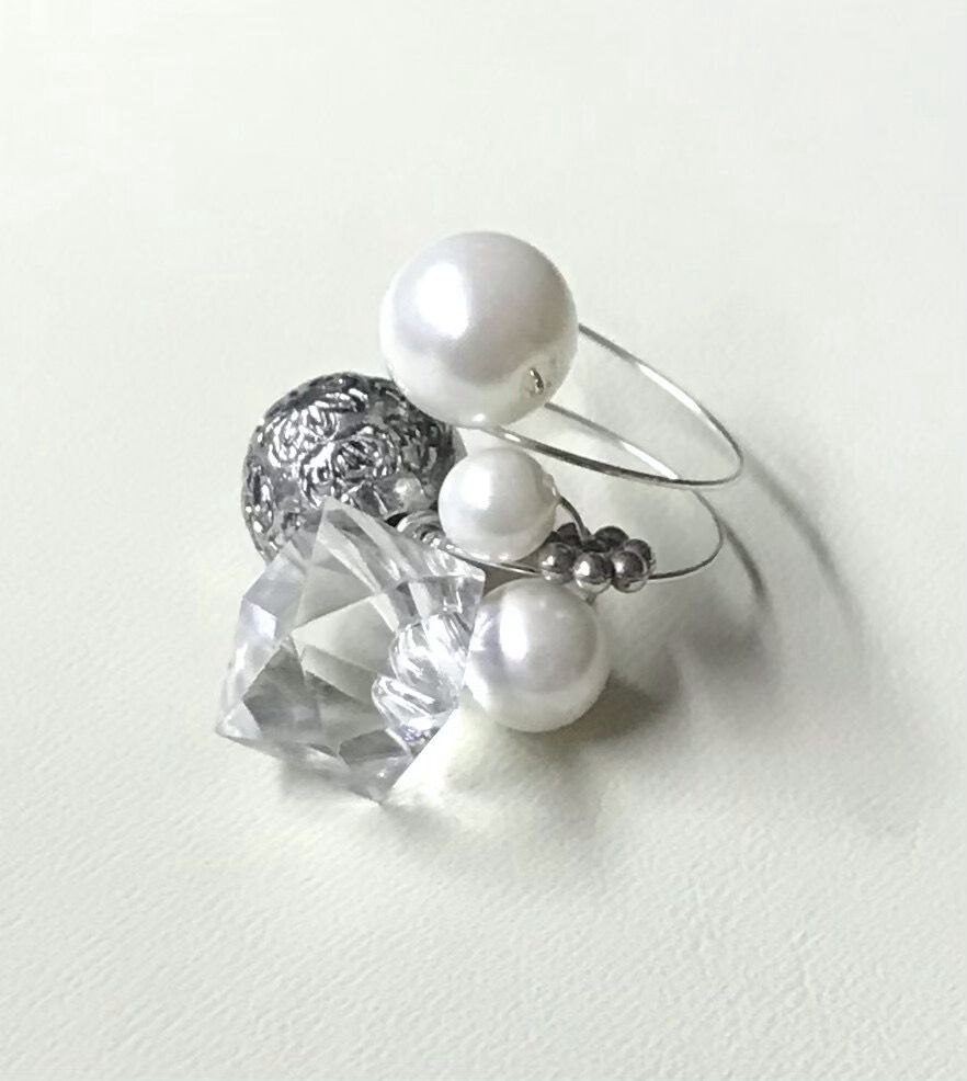 BAGUE FUNNY ART BLANCHE