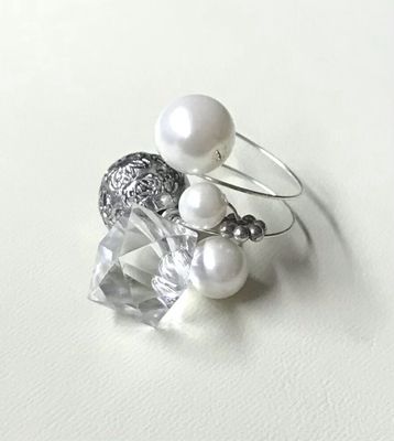 BAGUE FUNNY ART BLANCHE