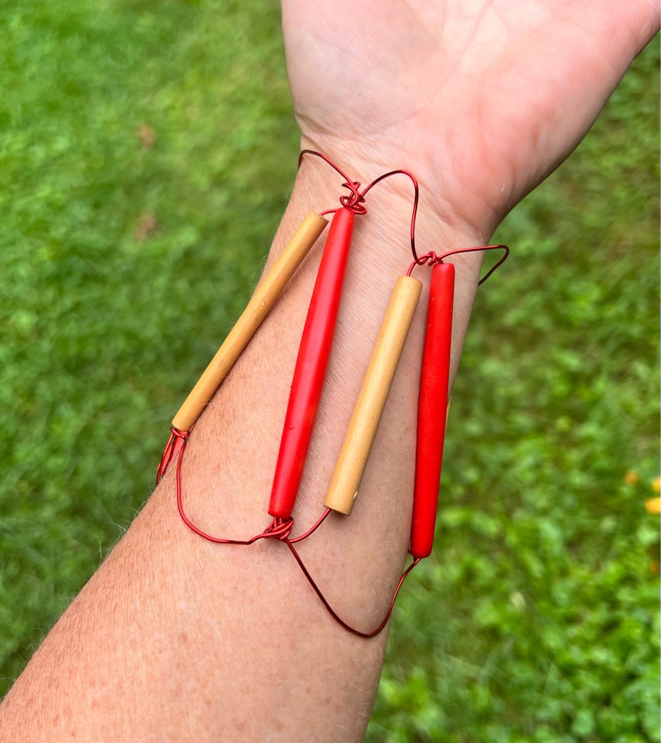 BRACELET APÉRO ROUGE ET NATUREL