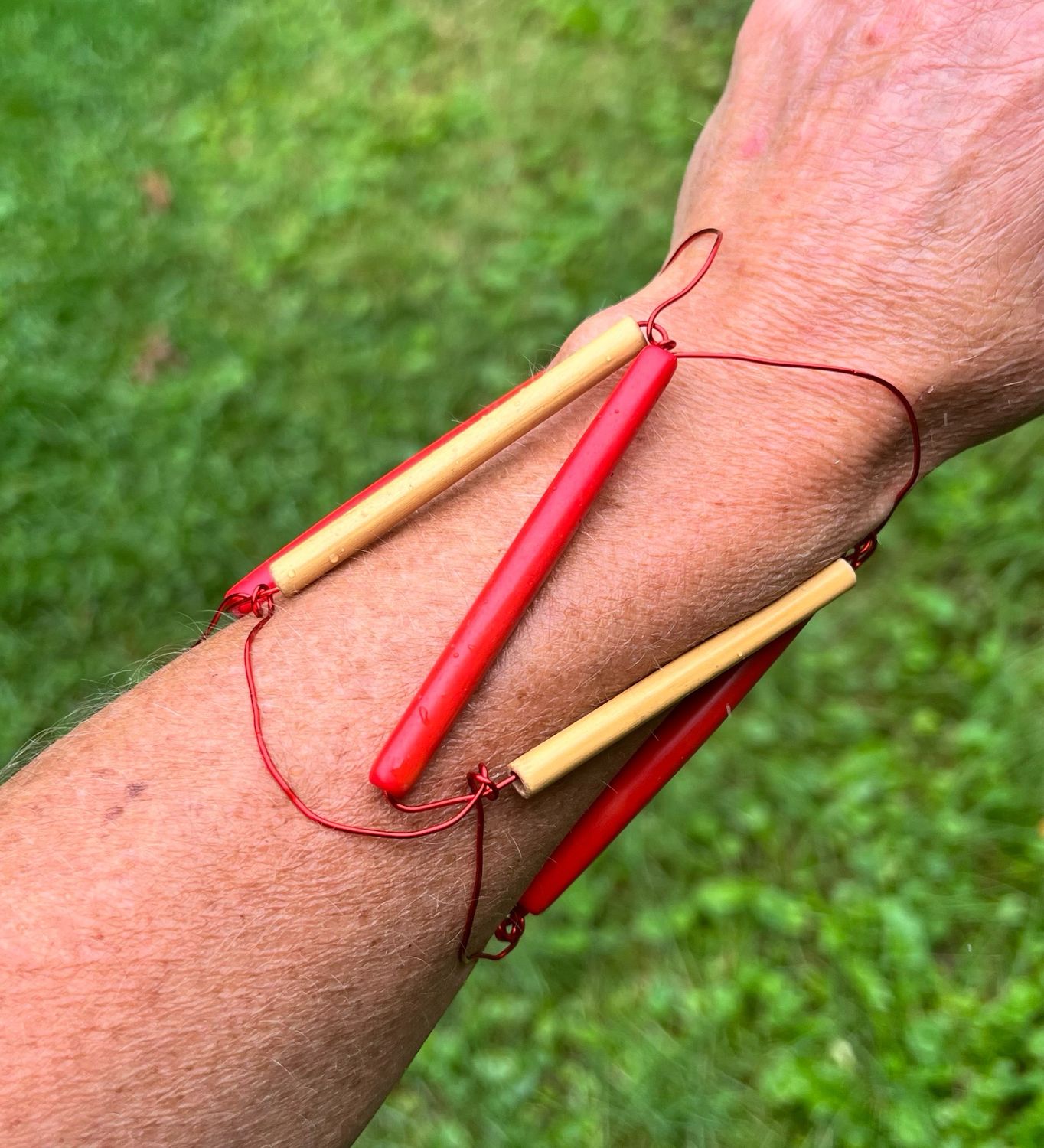 BRACELET APÉRO ROUGE ET NATUREL