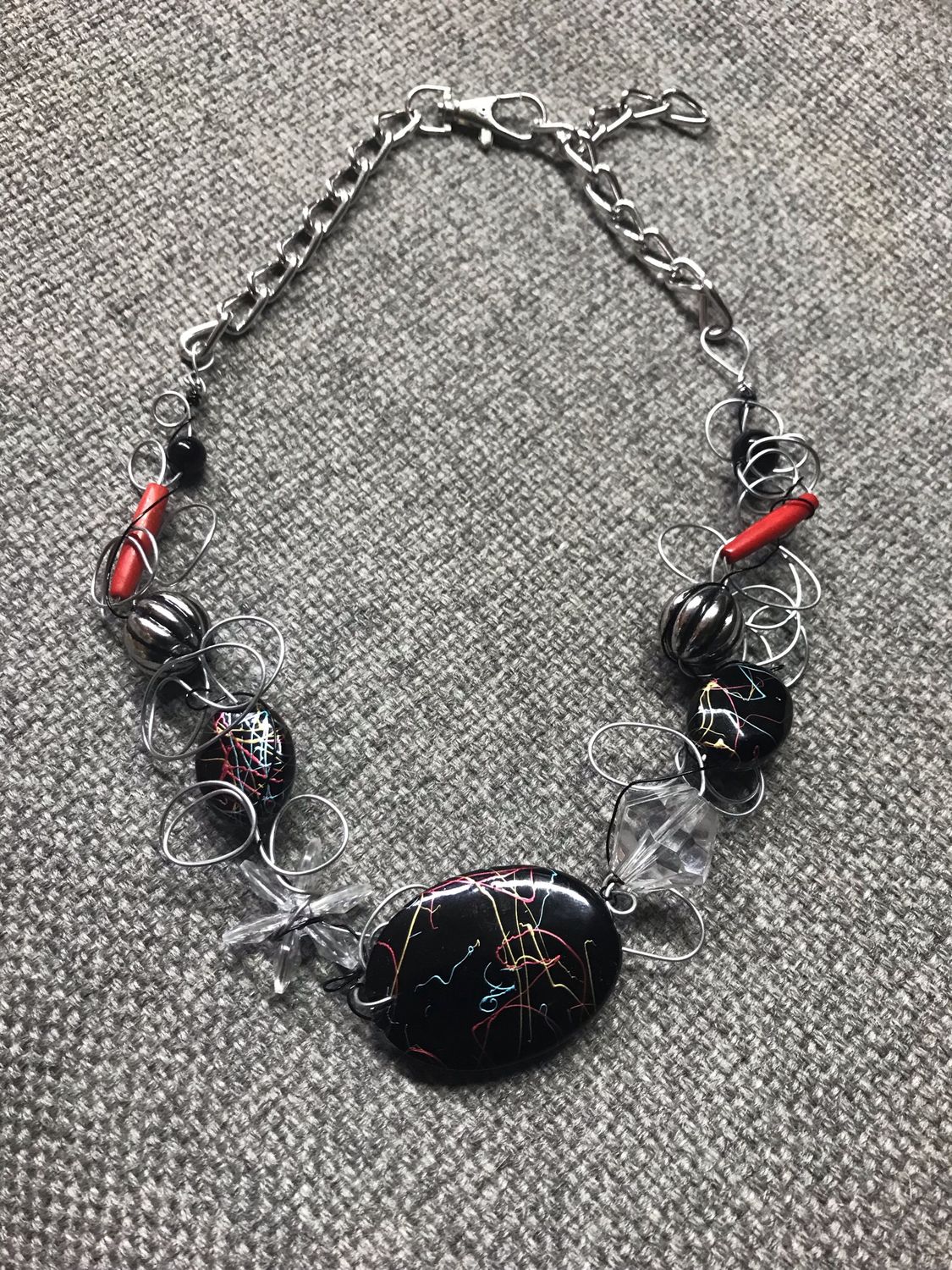 COLLIER J’AIME NOIR + ROUGE